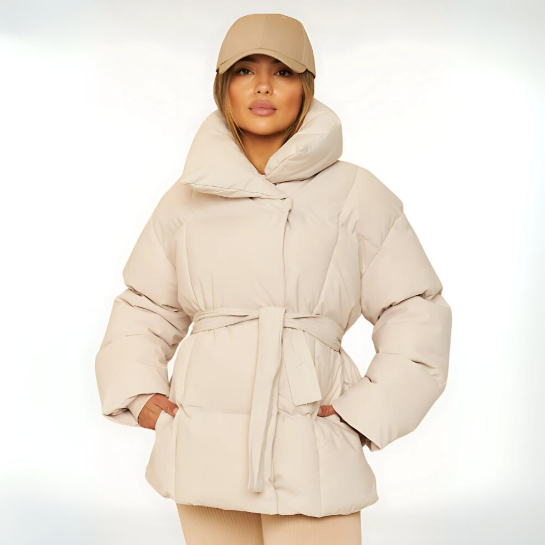 Anna Warmer Langärmelig Gürtel Mantel Mit Taschen