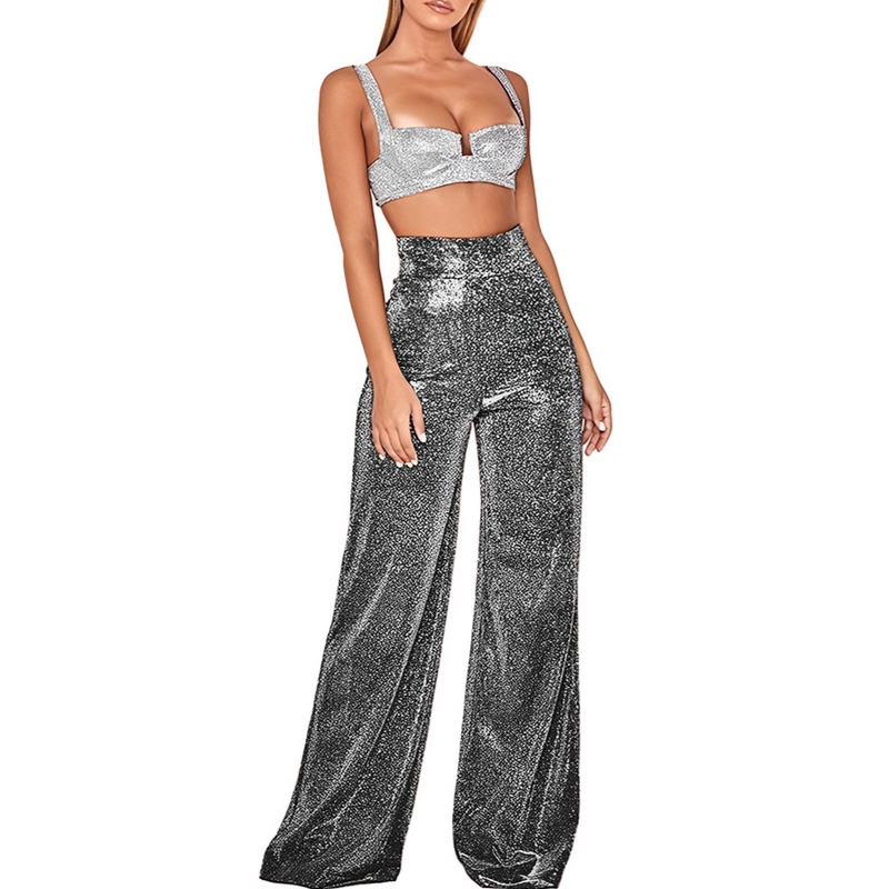 Zaynah – Modische Hose mit weitem Bein und elastischem Bund für mühelosen Style