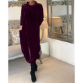 Nora – Oversize-Langarmkleid mit praktischen Seitentaschen