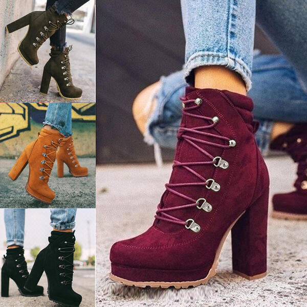 Sophie – Elegante Stiefelette mit Blockabsatz und Profilsohle