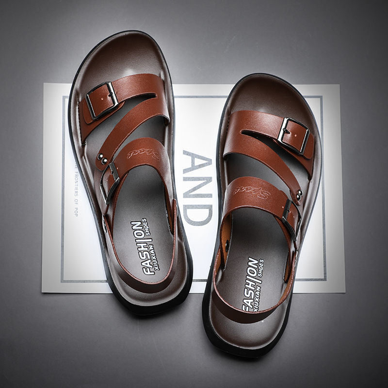 Noah – Offener Spitze Flache Sandalen mit Verstellbare Schnalle und rutschfeste Sohle