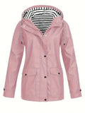 Emma - Langärmelig Wasserdicht Kapuze Jacke Mit Taschen