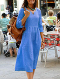 Marlene – Bequemes locker sitzendes Kleid mit V Ausschnitt und langen Ärmeln