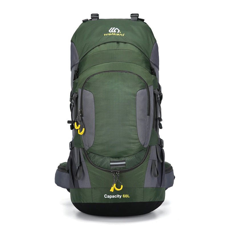 AdventurePro – Großer 60-Liter-Outdoor-Rucksack mit mehreren Taschen und Hüfttasche