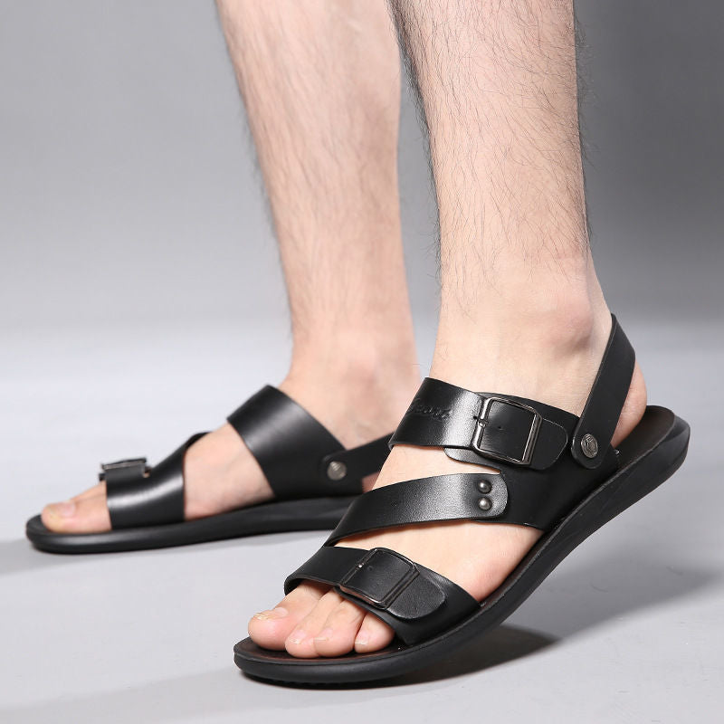 Noah – Offener Spitze Flache Sandalen mit Verstellbare Schnalle und rutschfeste Sohle