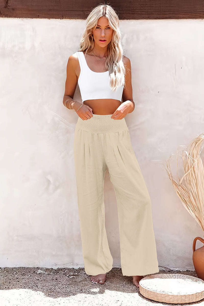 Zophia – Locker geschnittene Hose mit hoher Taille Taschen und weitem Bein