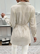 Zandra - Lässiges gestreiftes Langarmhemd mit Knöpfen