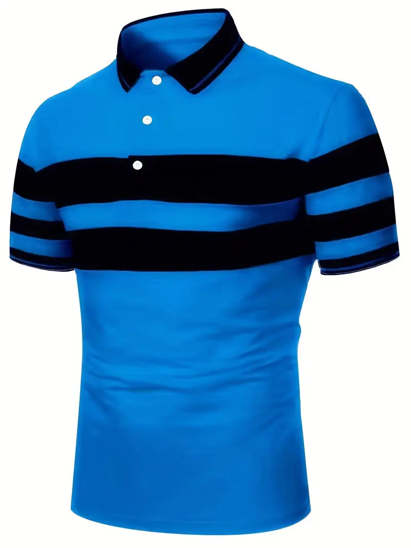 Ethan - Klassisches Polohemd mit kurzen Ärmeln und kräftigen Streifen
