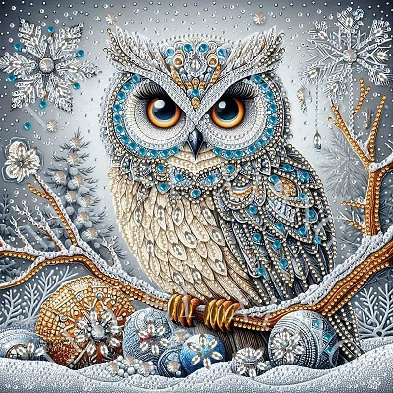 MysticGleam - Strahlende Eule Diamant Malerei Kit