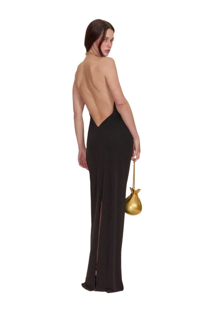 Emily – Stilvolles ärmelloses Neckholder Langkleid mit rückenfreiem Entwerfen