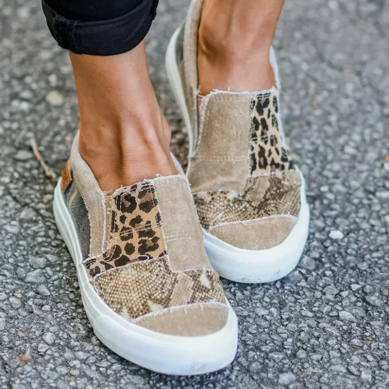 Simone – Modische Turnschuhe im Leopardenmuster mit rutschfester Sohle und Fußgewölbeunterstützung