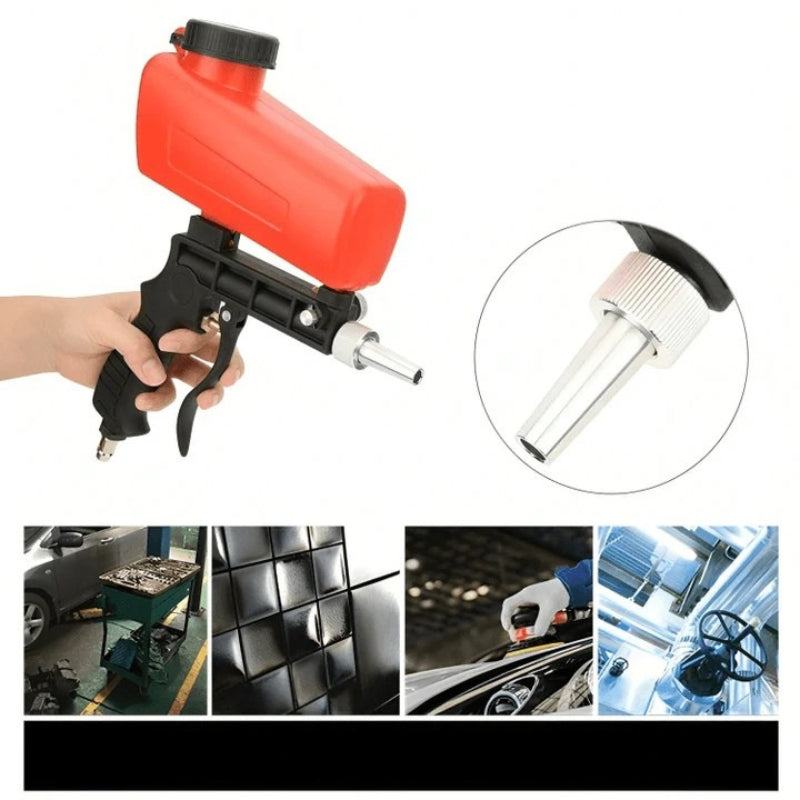 RustBlaster - Handgeführter Schwerkraft Sandstrahler mit verstellbarer Düse zur Entfernung von Rost und Farbe