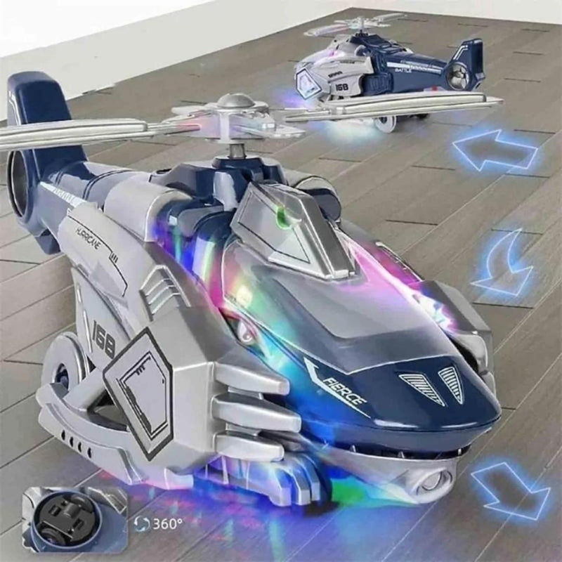 RoboRex – LED transformierendes Dinosaurier und Hubschrauberspielzeug mit Lichtern und Musik