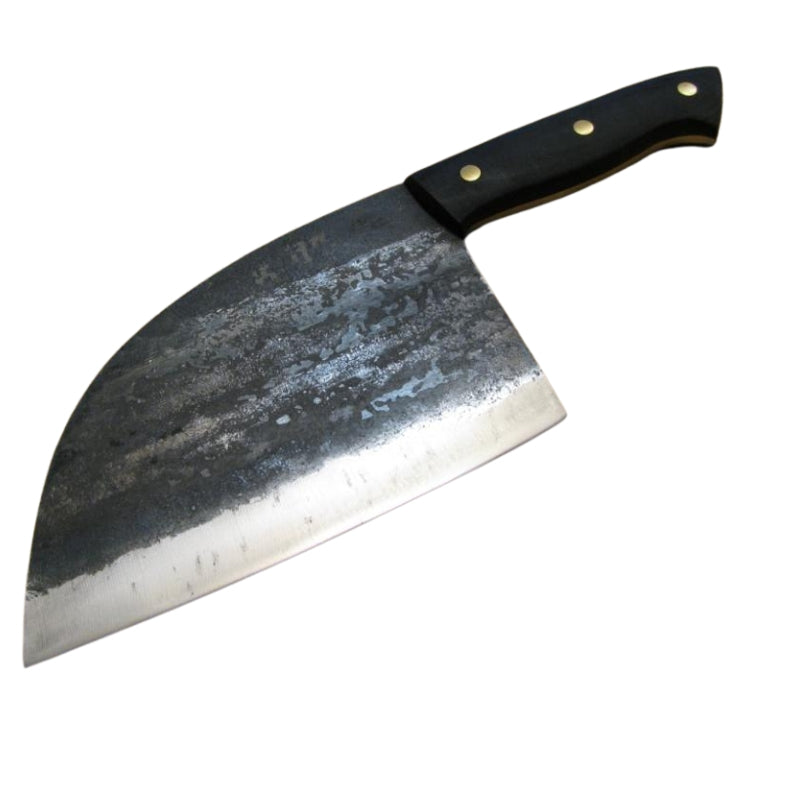 SteelForge – Handgefertigtes Kochmesser mit gebogener Klinge und geschmiedetem Finish