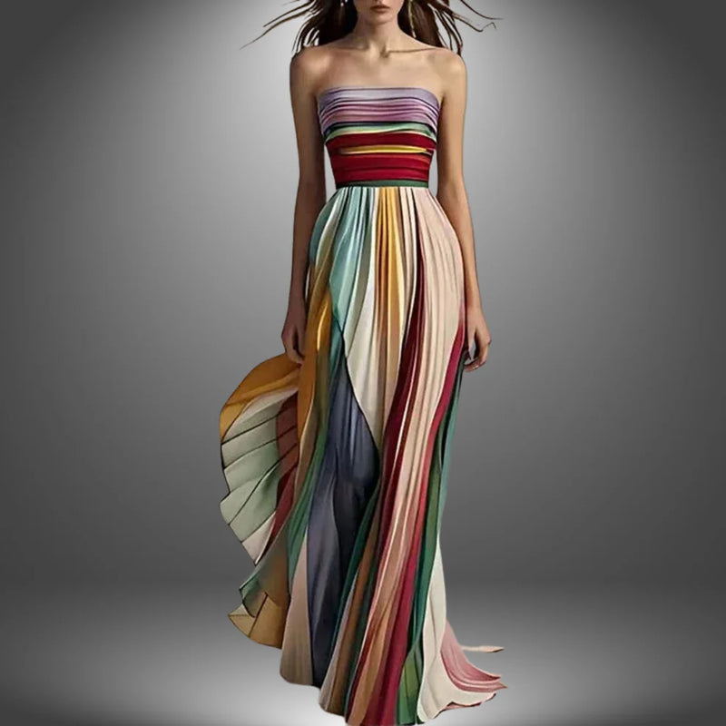 Sophia – Elegantes langes trägerloses Kleid mit hoher Taille für einzigartigen Look