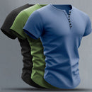 Aaron - Bequemes Schlanke Passform  Hemd mit kurzen Ärmeln und Knöpfen