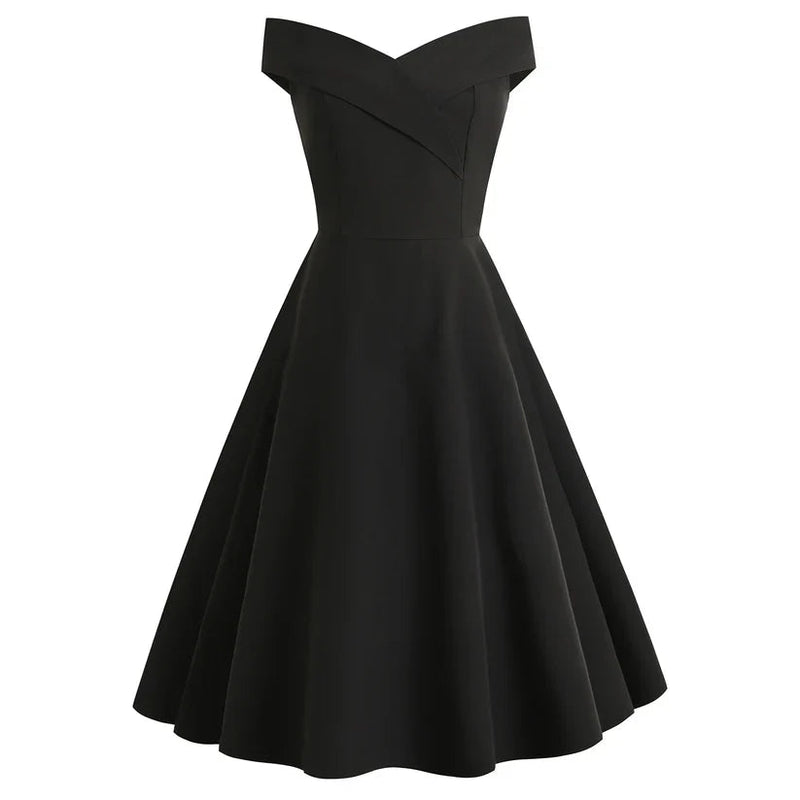 Selina – Modisches Schulterfrei Midikleid für einen eleganten Look