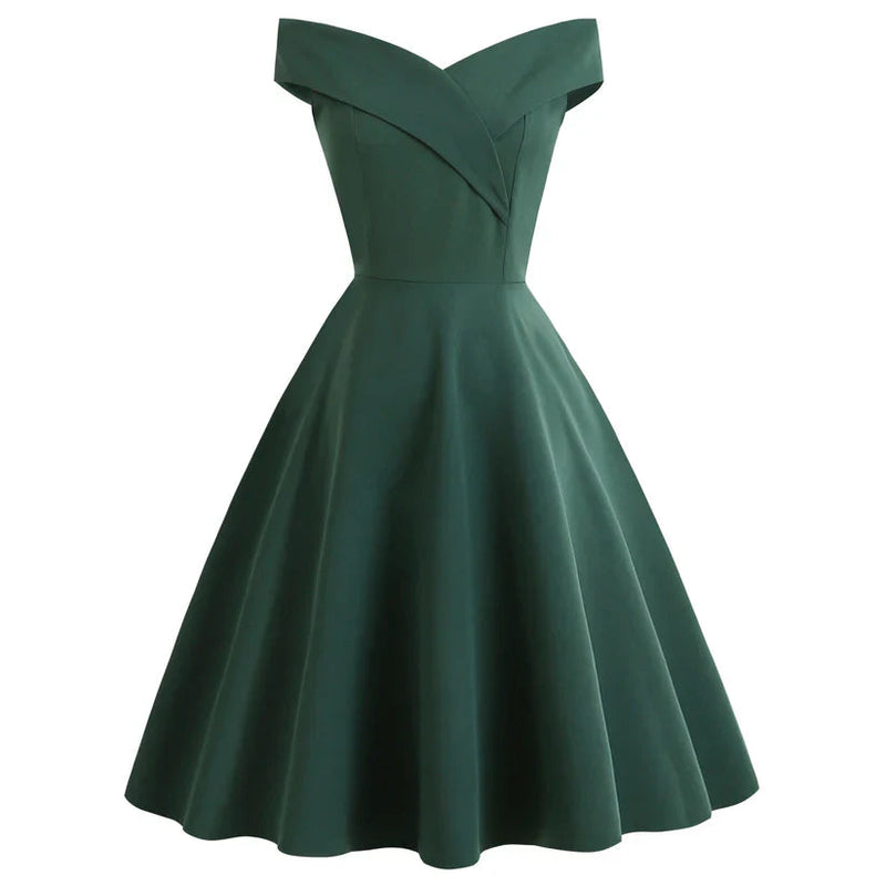 Selina – Modisches Schulterfrei Midikleid für einen eleganten Look