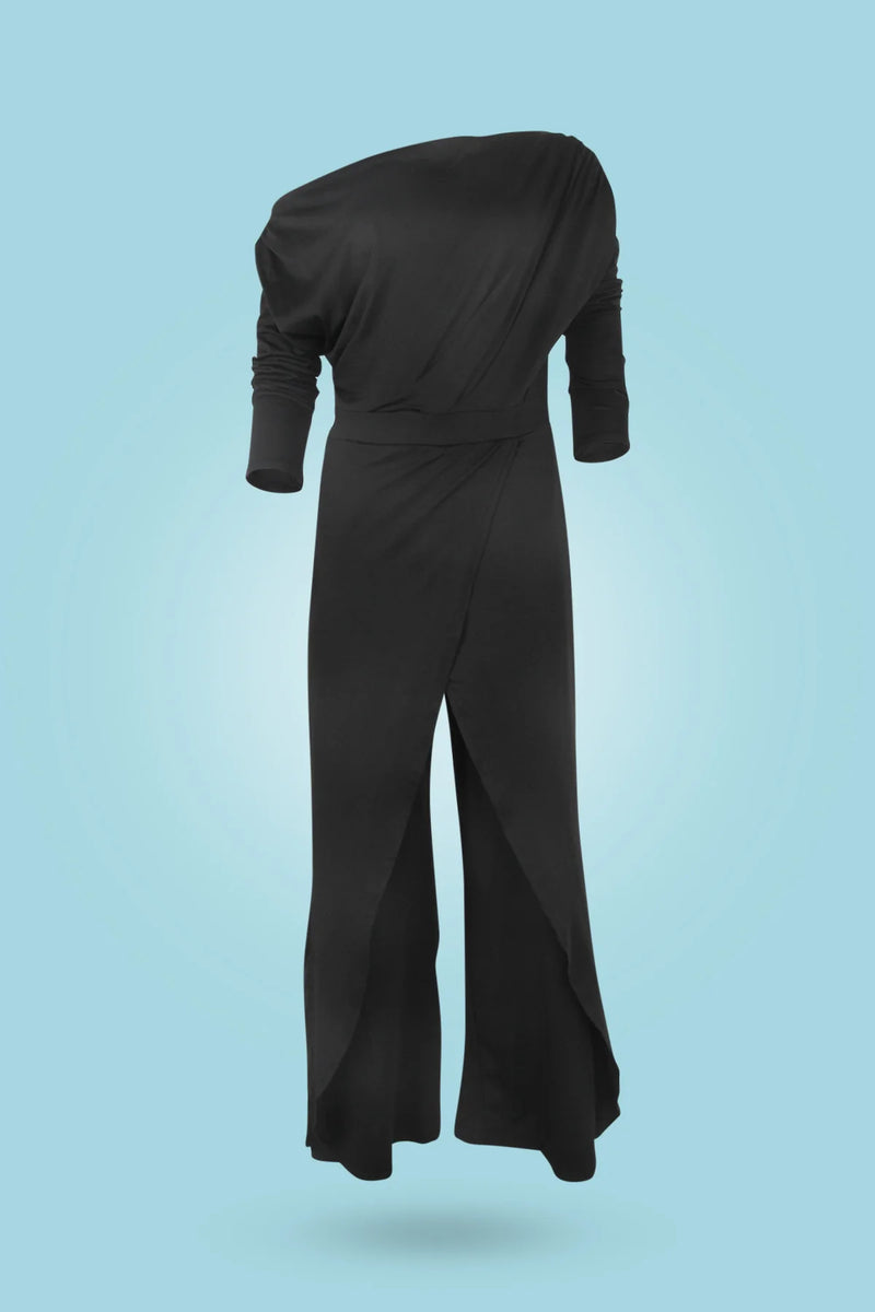 Mia - Eleganter Ein Schulter Flow Jumpsuit