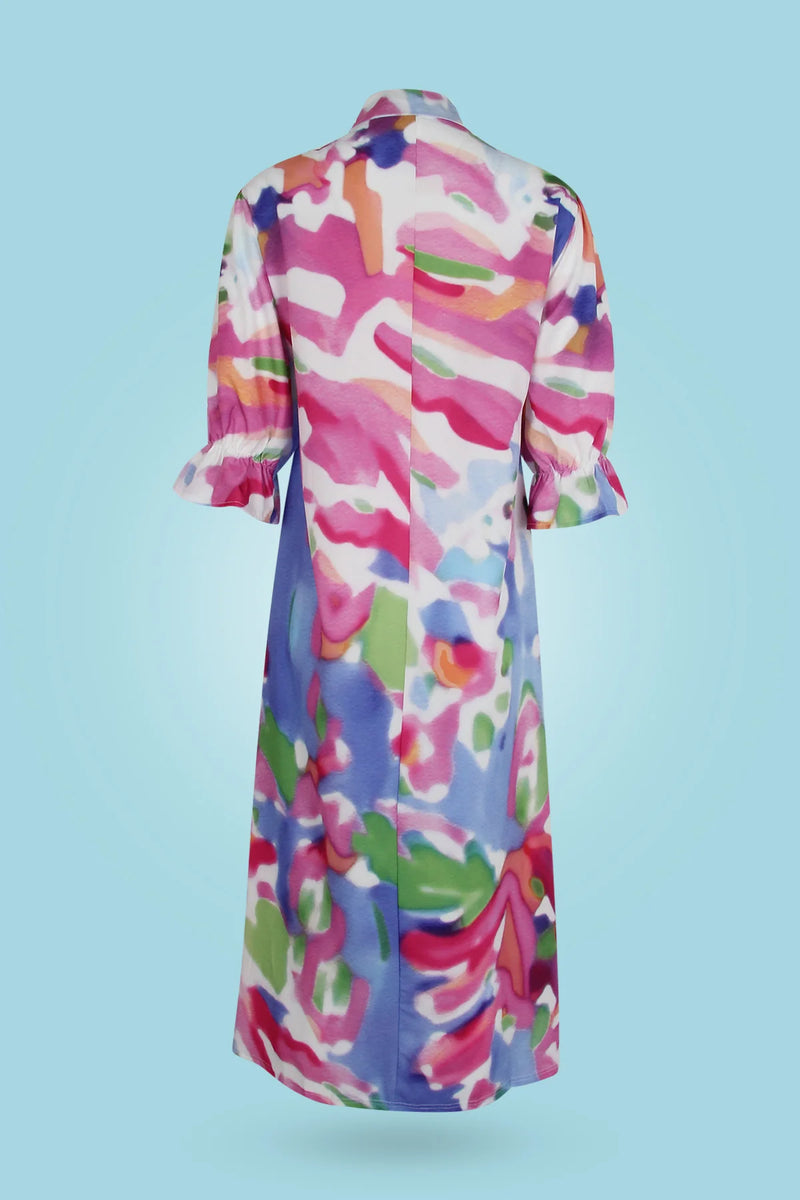Eva –  Stilvolles Maxikleid Mit Blumenmuster