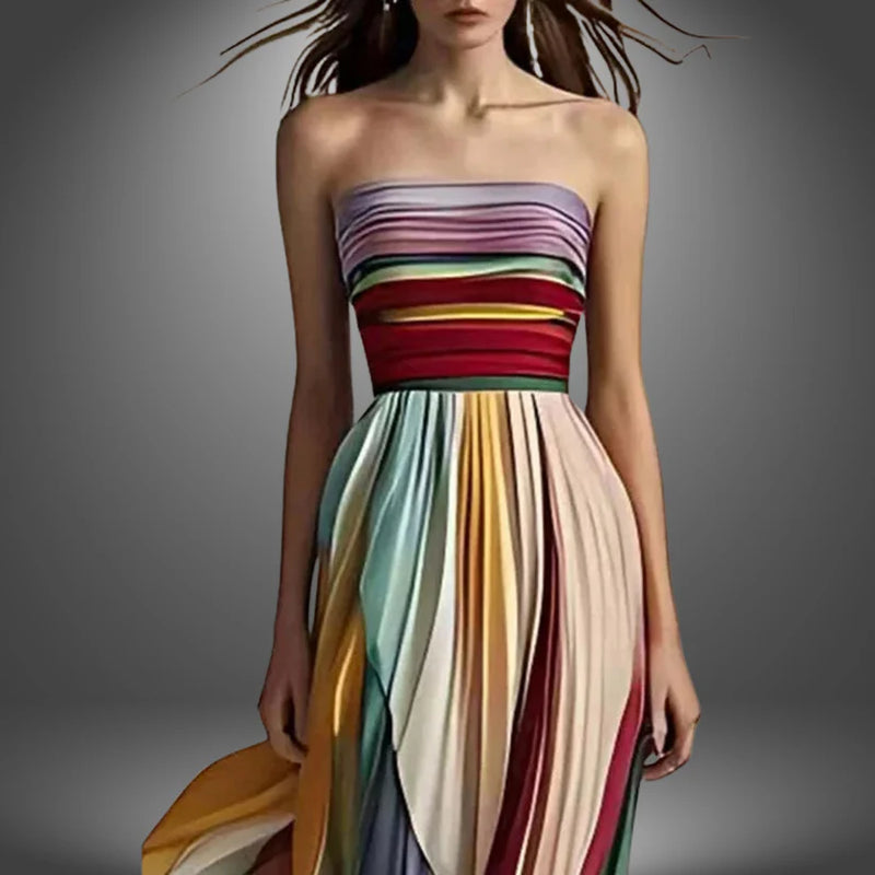 Sophia – Elegantes langes trägerloses Kleid mit hoher Taille für einzigartigen Look