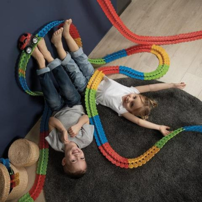 VantaRush – Flexibles LED Rennstrecken Set mit veränderbarem Layout und leuchtendem Auto