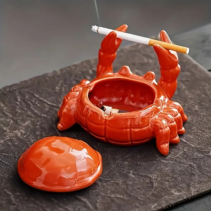 CrabbySmoke – Einzigartiger Aschenbecher in Krabbenform mit abnehmbarem Deckel
