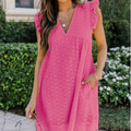 Annika – Stilvolles ärmelloses Kleid mit V-Ausschnitt und Taschen