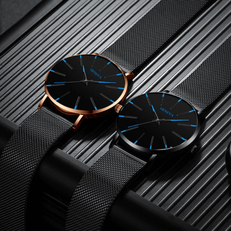 Anton – Einzigartige rundem Zifferblatt Uhr mit  verstellbarem Armband