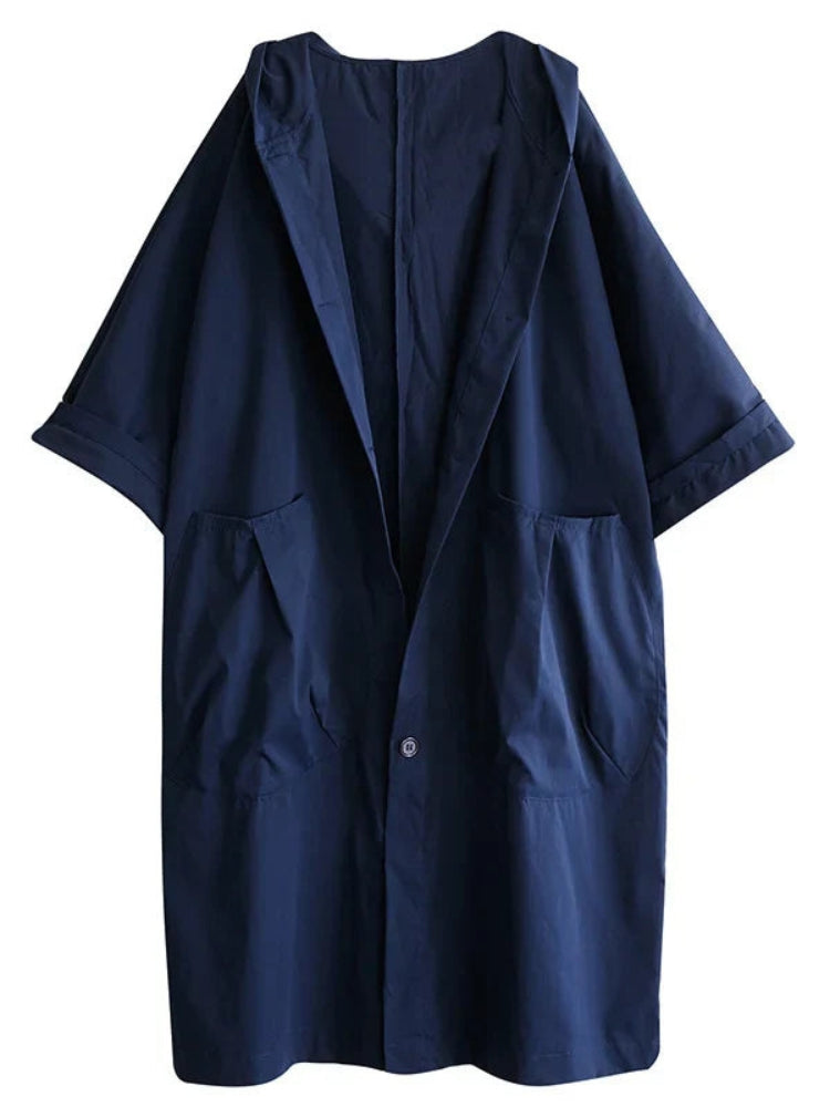 Bianca – Lässiger Kapuzen Trenchcoat mit langen Ärmeln und Knöpfen