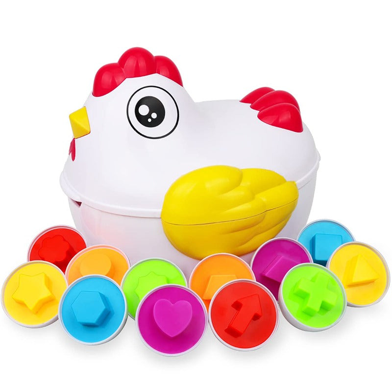 EggLogic - Puzzle Spielzeug mit passenden Eierformen und glatten Schalen