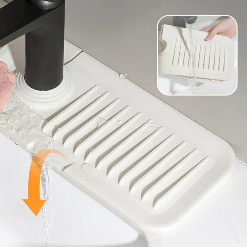 DryNest – Schnelltrocknende Wasserhahn Spritzschutzmatte für trockenere Spülbeckenbereiche
