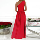 Zella - Lässiges schulterfreies Kleid mit hochgeschnittener Taille und Rüschen