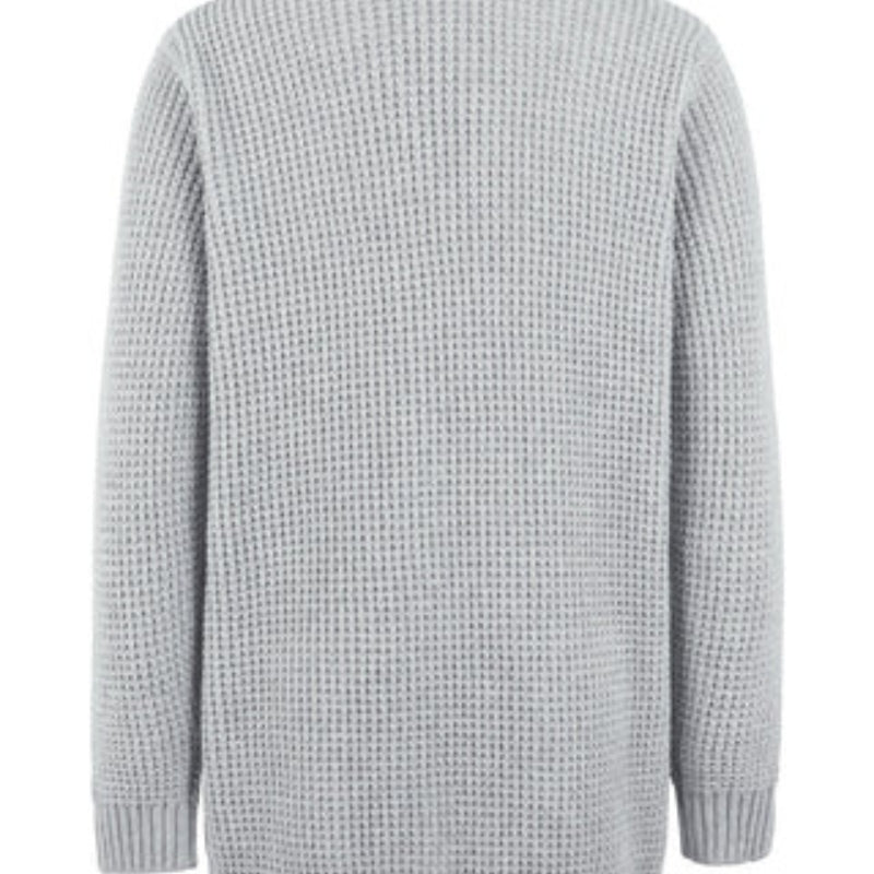 Silke – Vorne offener Langarm Strickjacke mit Taschen und lockerer Passform