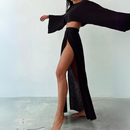 Zoe - Rundhalsausschnitt Crop Top Hohe Taille Teilen Rock zweiteiliges Setz