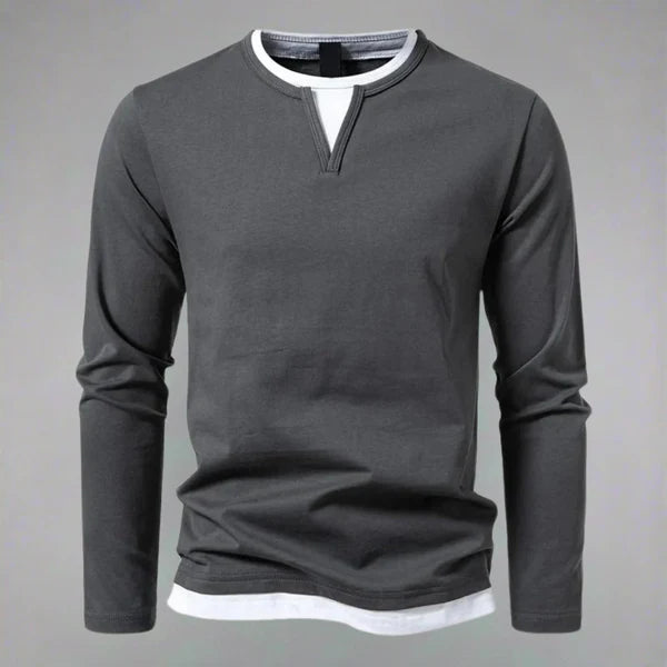 Adam - Lässiger Langärmelig V Ausschnitt Pullover