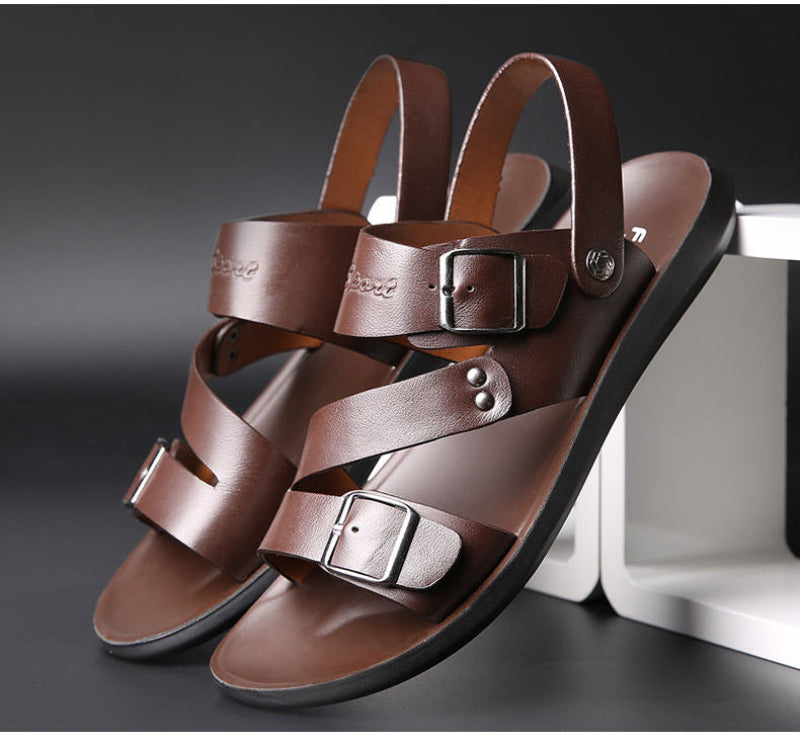 Noah – Offener Spitze Flache Sandalen mit Verstellbare Schnalle und rutschfeste Sohle
