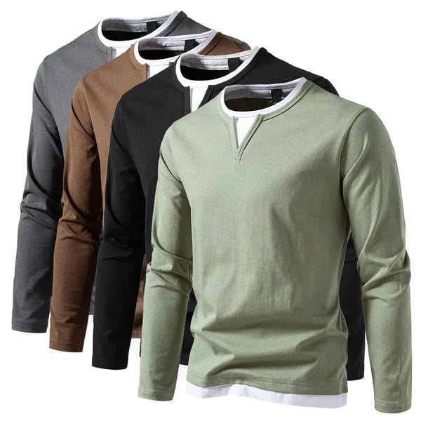 Adam - Lässiger Langärmelig V Ausschnitt Pullover