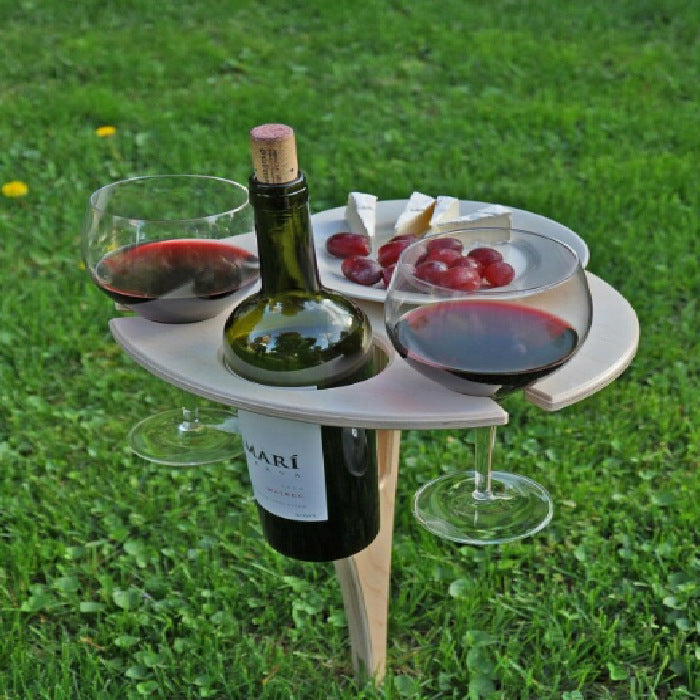 TrekTable - Faltbarer Picknicktisch mit Weinflaschen- und Glashalter