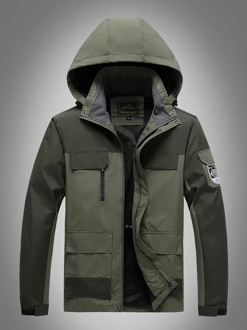 Adam - Langärmelig Wasserdicht Kapuze Jacke Mit Taschen