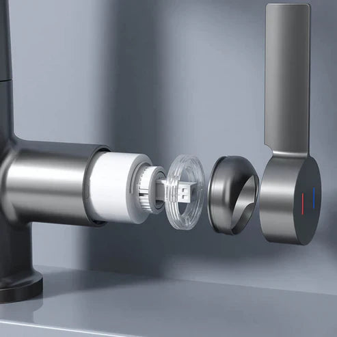 AquaGlide – Intelligenter digitaler Waschtischhahn mit drehbarem Kopf und LED Temperaturanzeige