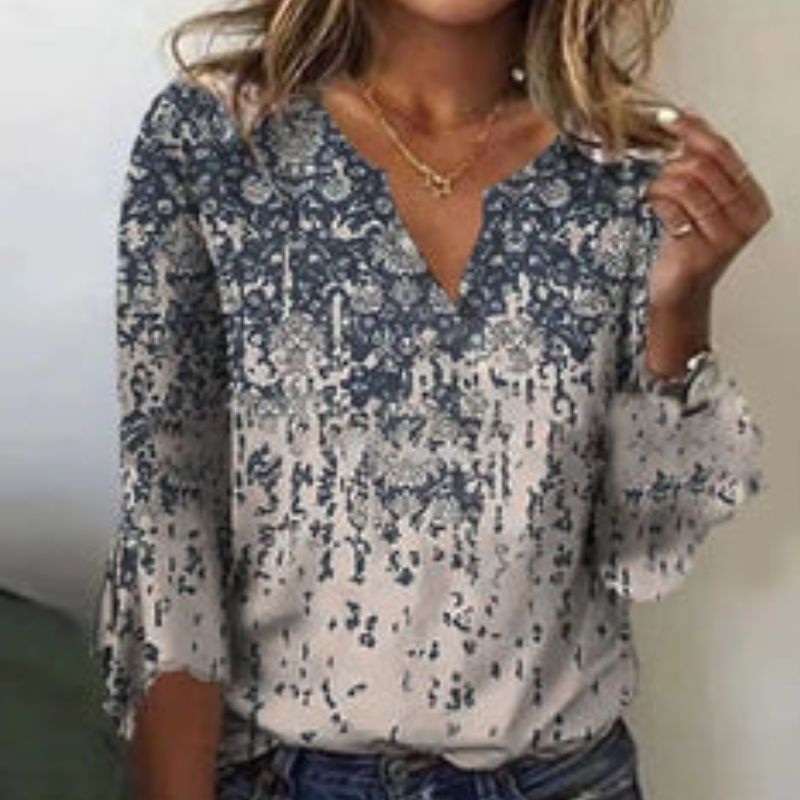 Noreen - Elegante Bluse mit V-Ausschnitt und langen Ärmeln