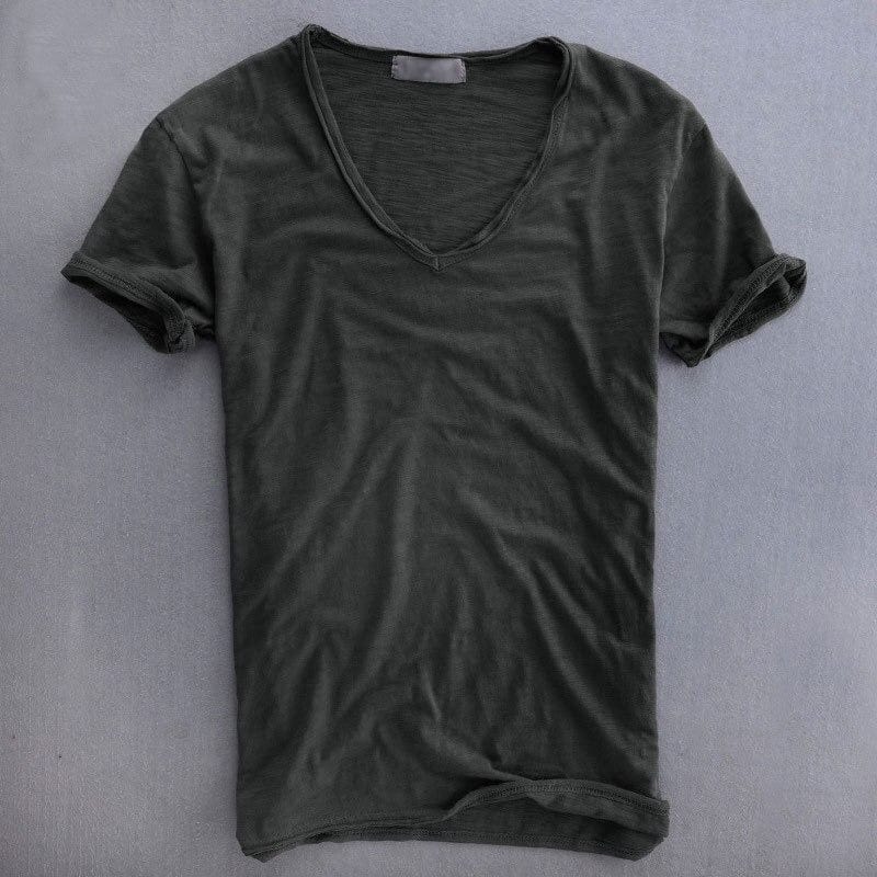 Rainer – Locker sitzendes V Ausschnitt Shirt mit kurzen Ärmeln