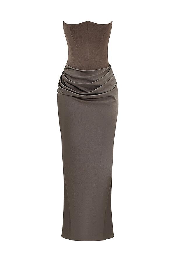 Clara - Ärmellos Strapless Korsett Maxikleid