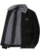 Theo - Langärmelige Vlies Auskleidung Reißverschluss Kordjacke