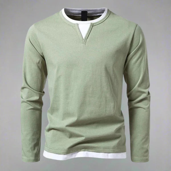 Adam - Lässiger Langärmelig V Ausschnitt Pullover