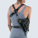 Ana – Ausgefallene Harness Tasche mit verstellbaren Riemen und mehreren Reißverschlusstaschen