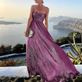 Patrice – Elegantes langes Maxikleid mit schulterfreiem und ärmellosem Design