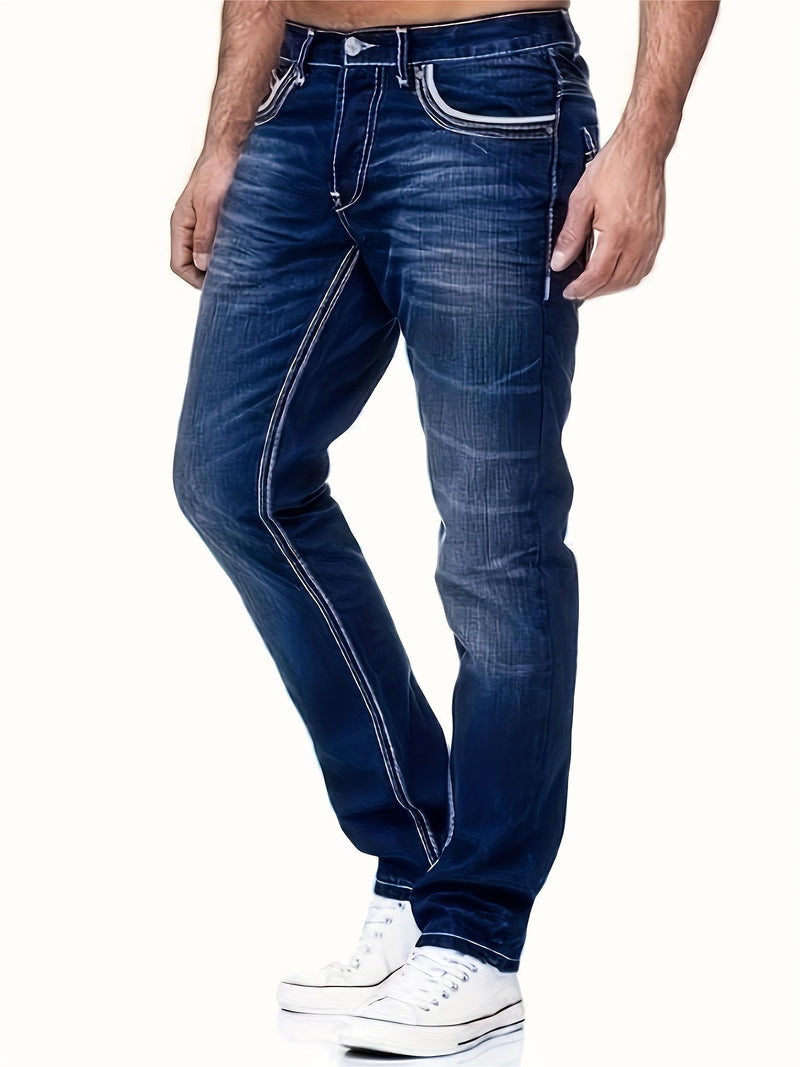 Dylan – Jeans mit Reißverschluss mit Fünf Tasche-Design und Kontrastnähten