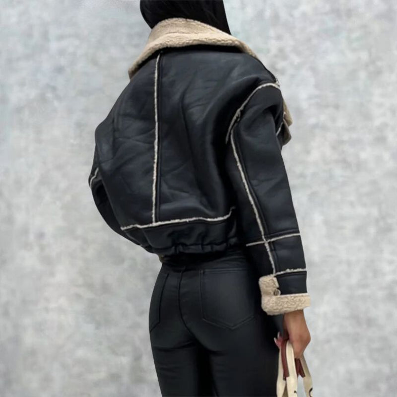 Mila - Warm Langärmelig Jacke Mit Taschen